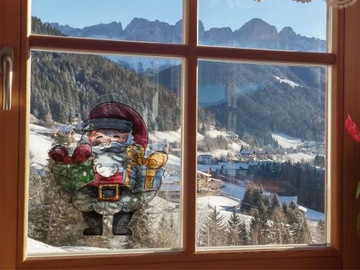 РОЖДЕСТВЕНСКАЯ наклейка на окно САНТА №. 1 двусторонняя наклейка