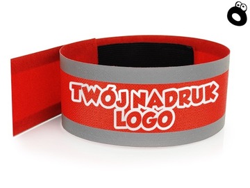 Светоотражающая повязка + ваш собственный логотип.