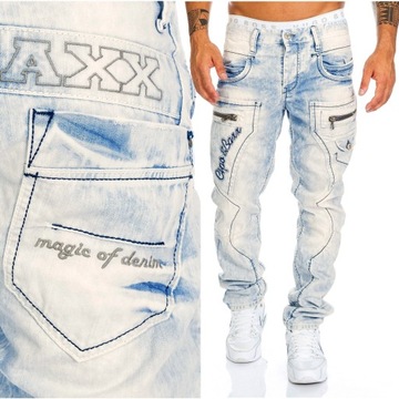 Spodnie Jeans Cipo Baxx Jeansy Zamki Light Regular