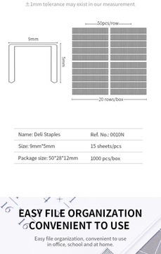 Deli E0010N № 10 Скобы № 10 4 КОР./ЛОТ, цинк