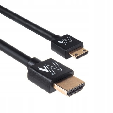 Przewód Kabel HDMI-miniHDMI SLIM 1.4 3D GOLD 0.5m