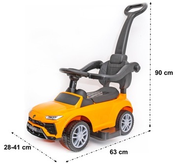 Внедорожник LAMBO с толкачом со ЗВУКАМИ, ХРАНЕНИЕМ, светодиодными фонарями, поворотными колесами