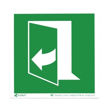 E058 | CIĄGNĄĆ ABY OTWORZYĆ DRZWI LEWE 15x15 ZNAK