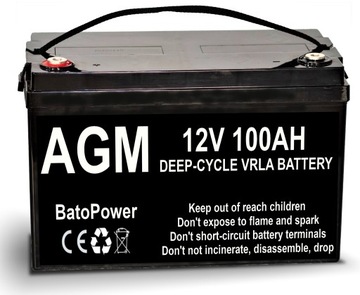AKUMULATOR AGM 12V 100Ah DEEP-CYCLE KAMPER UPS