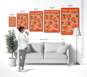 Картина на холсте на стену гостиной FRUIT MARKET ORANGE MOD 00072 60x90