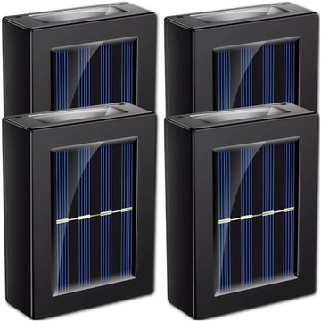 4x KINKIET SOLARNY LED LAMPA ELEWACYJNA NA ŚCIANĘ PŁOT OGRODOWA WODOODPORNA