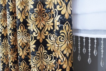 ШТОРЫ МЕТРОВЫМИ БАРХАТНЫМИ ПЛЮШЕВЫМИ ОРНАМЕНТАМИ ГЛАМУР 150
