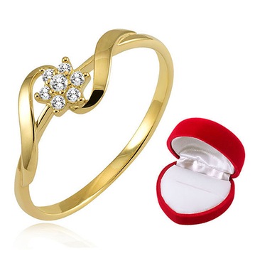 ЗОЛОТОЕ ОБРУЧАЛЬНОЕ КОЛЬЦО 585 ЦИРКОНИЙ 14К R15