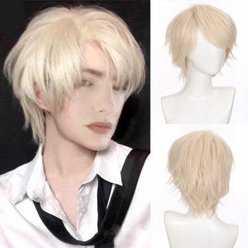 Ailiade Fashion Men Short Wig Light Yellow Blonde