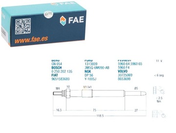 ŚWIECA ŻAROWA FAE 1473356 596064 596065 5960F4