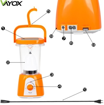 СВЕТОДИОДНЫЙ ТУРИСТИЧЕСКИЙ СОЛНЕЧНЫЙ ФАКЕЛ ДЛЯ КЕМПИНГА