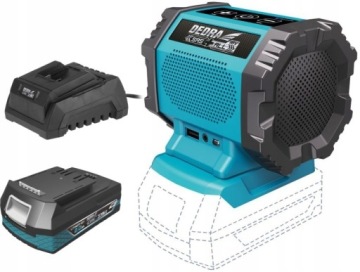GŁOŚNIK Bluetooth AKUMULATOROWY 18V DEDRA + 2Ah