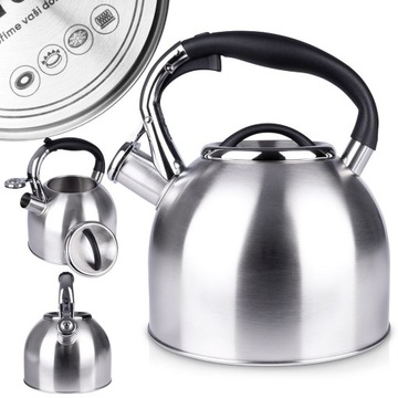 СТАЛЬНОЙ чайник с традиционным свистком для кипячения воды.