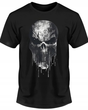 Koszulka męska z czaszką Punisher gotycka czaszka heavy metal T-shirt męski