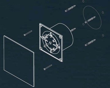 ВЕНТИЛЯТОР СО СТЕКЛЯННОЙ ПАНЕЛЬЮ ТАЙМЕР БЕЛЫЙ ТАЙМЕР Fi 120