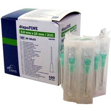 DISPOFINE Igły iniekcyjne G21 0.8x25mm 100 szt. zielony