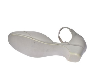 Туфли для причастия, балетки белого цвета, каблук 50/23, размер. 34