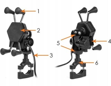 Мотоциклетный держатель для телефона в четыре руки с зарядным устройством USB