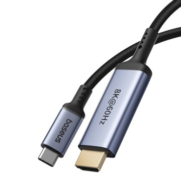 КАБЕЛЬ BASEUS USB C/HDMI 8K 60 Гц UHD АДАПТЕР THUNDERBOLT ПРОЧНЫЙ КАБЕЛЬ 1,5 м