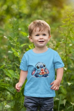 ФУТБОЛКА ЛИЛО И СТИТЧ ПИЦЦА ПОДАРОК ​​РЕБЕНКУ СИНАЯ 140 146