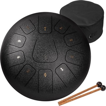 Amkoskr - Handpan Tongue bęben 11 tonowy 12 cali czarny