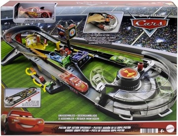 Disney Cars Auta Tor rajdowy Złoty Tłok z metalowym pojazdem Zygzak McQueen