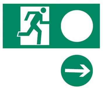 Piktogram wyjście ewakuacyjne uniwersalne, 100X300
