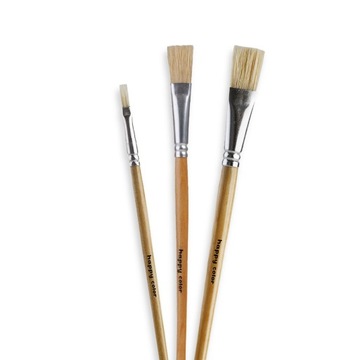 PĘDZEL SZKOLNY PŁASKI NR18 SZCZECINOWY HAPPY COLOR