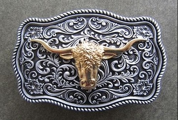 Byk złoty longhorn klamra mała zapinka do paska