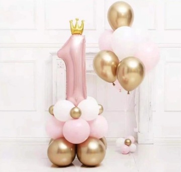 DUŻY Zestaw Balony Roczek 1 Pierwsze Urodziny29szt