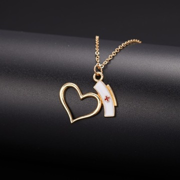 Fashion Heart Nurse Cap Doctor Necklaces Medical