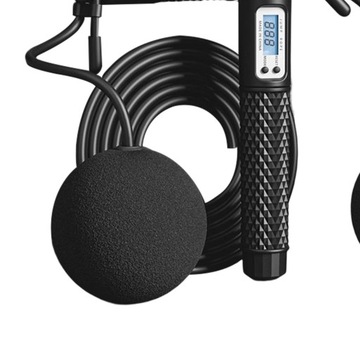 Ważona bezprzewodowa skakanka z licznikiem B Czarna lina o długości 3 m