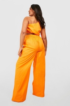 Boohoo pomarańczowe szerokie spodnie wide leg 52