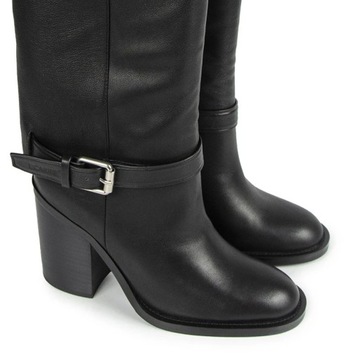 CARINII B9941 ВЫСОКИЕ БОТИНКИ, СЕРАЯ КОЖА, ЧЕРНЫЙ 37