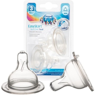 Силиконовая соска Canpol для широких бутылочек 12 м+ 2 упаковки 21/732