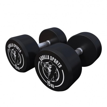 Hantle żeliwne 2x15kg zestaw 30 kg gumowane stała