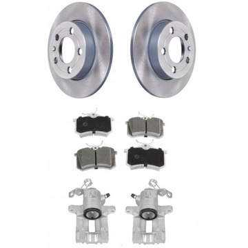 TARCZE + KLOCKI + ZACISKI TYŁ A3 IBIZA 6J LEON FABIA I II GOLF IV POLO V