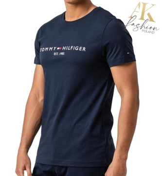 T-shirt męski Tommy Hilfiger EST. MW0MW11465 granatowy r. S