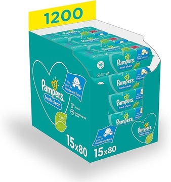 Chusteczki Nawilżane dla Dzieci Pampers Fresh Clean 15x80szt (1200szt)