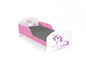 Детская кровать LEO2 140х70 белый и розовый