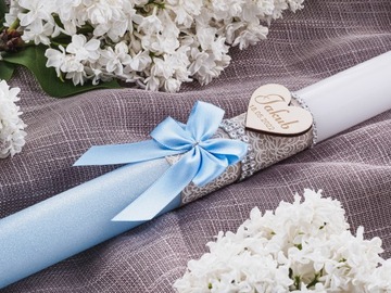 Крещальная свеча для крещения с гравировкой + футляр