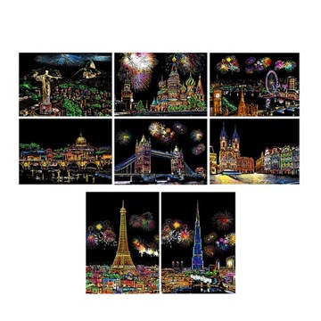 Scena nocna Scratch Painting Kids Papier do majsterkowania