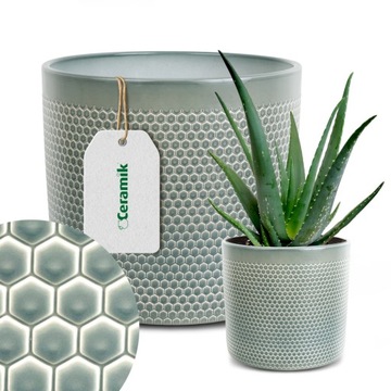 DONICA DONICZKA CERAMICZNA PLASTER MIODU OSŁONKA DO KWIATÓW ROŚLIN 19CM