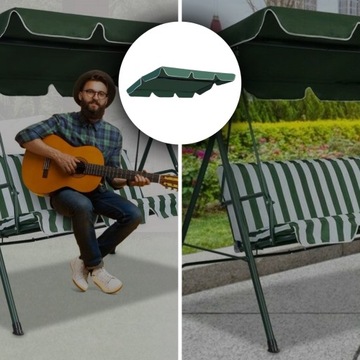 КОЛПАЧОК для садовых качелей ROOF 164 x 114 см ЗЕЛЕНЫЙ STRONG DURABLE