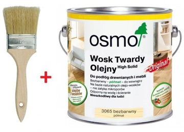 OSMO 3065 wosk twardy olej 0,75 L BEZBARWNY PÓŁMAT + GRATIS PĘDZEL
