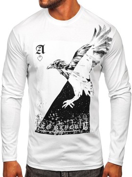 LONGSLEEVE MĘSKI KOSZULKA Z NADRUKIEM BIAŁA 146741 ROZMIAR_L