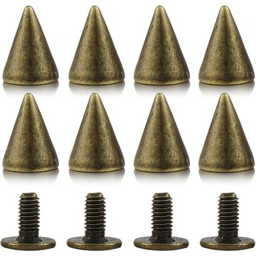 50pcs/set 7x10mm Cone Studs And Spikes DIY Craft Cool Punk Garment Rivets