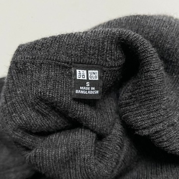 UNIQLO Grafitowy Golf Sweter Wełna S