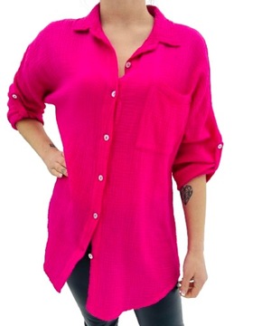 МИСЛИНОВАЯ РУБАШКА ЖЕНСКАЯ - СВОБОДНАЯ ОВЕРСАЙЗ Италия