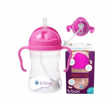 B.Box Бутылка с трубочкой 240мл Розовый